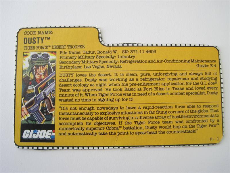 gi joe dusty file card