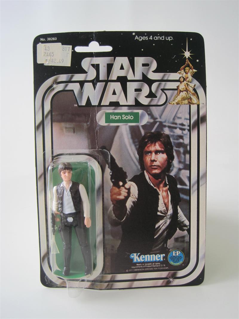 huge 1997 kenner star wars han solo & tauntaun 12 inches figure set